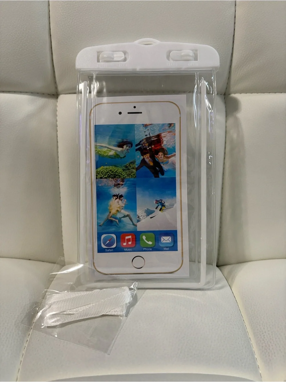 Universal White Waterproof Phone Pouch - Clear Protective Sleeve